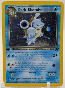 Dark Blastoise 3/82 - Team Rocket - 1st Edition Holo Pokemon 2000 SWIRL - Image 1
