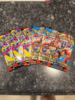 Pokemon TCG Mega Evolutions Sleeved Booster Packs Factory Sealed (Set Of 6) - Image 1
