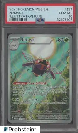 2025 Pokemon MEG EN Illustration Rare #137 Ninjask PSA 10 GEM MINT - Image 1