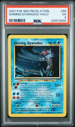 POKEMON 2001 SHINING GYARADOS-HOLO NEO REVELATION #65 PSA 5 - Image 1