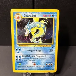 Pokemon TCG Gyarados 7/130 Base Set 2 Holo Rare NM+ - Image 1