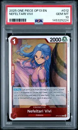 2025 ONE PIECE OP13-012 CARRYING ON HIS WILL FOIL NEFELTARI VIVI OP TCG PSA 10 - Image 1