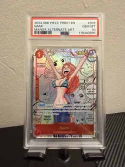 One Piece CCG Nami Manga Alternate Art OP01-016 PSA 10 Gem Mint - Image 1