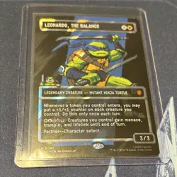Magic: The Gathering - Leonardo, the Balance Pixel Foil Leg. Creature TMNT Card - Image 1