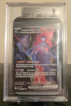 Pokemon Team Rocket's Mewtwo EX 231 /182 BGS 9 Subgrades 10 TCG Destined Rivals - Image 1