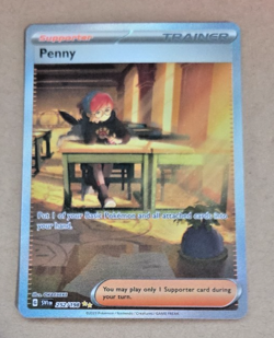 2023 Pokemon Scarlet and Violet #252 Penny Full Art NM to Mint Condition - Image 1