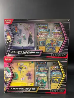 Pokemon TCG: Cynthia’s Garchomp & Iono’s Bellibolt Ex Premium Collection Boxes - Image 1