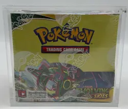 Pokemon TCG Sword & Shield Evolving Skies Booster Box w/ Acrylic Case - Image 1