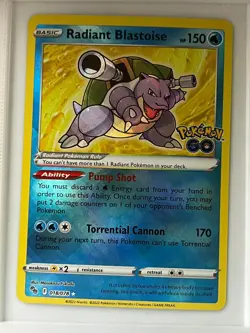 Radiant Blastoise 018/078 Radiant Rare Pokemon GO Pokemon Near Mint - Image 1