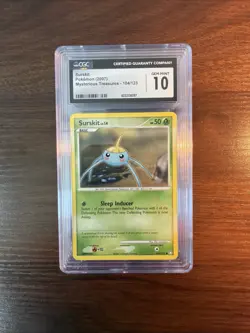 CGC 10 GEM MINT Surskit 104/123 – 2007 Mysterious Treasures Pokemon Card - Image 1