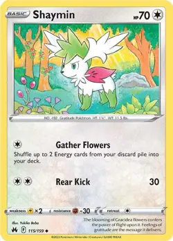 Shaymin 115/159 Reverse Holo LP-NM - Pokemon TCG Sword & Shield Crown Zenith CRZ - Image 3