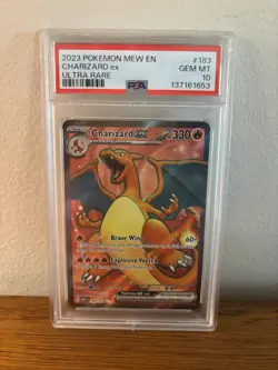 Pokemon Charizard ex Ultra Rare 183/165 SV: Scarlet & Violet 151 Holo PSA 10 - Image 1