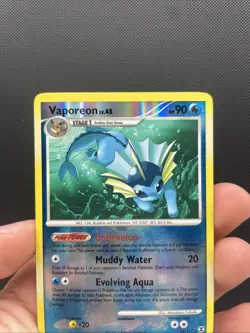 2009 Pokemon Platinum Rising Rivals Vaporeon Reverse Holo #34/111 NM - Image 2
