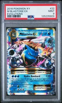 Pokemon M Blastoise EX 2016 XY Evolutions #22 PSA 9 - Image 1
