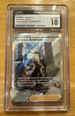 2023 POKEMON CROWN ZENITH GALARIAN GALLERY #GG60 CYNTHIA'S AMBITION CGC 10 - Image 1