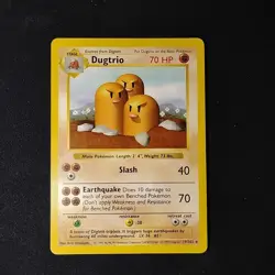 Pokemon TCG Dugtrio Base Set 19/102 Shadowless Rare LP - Image 1