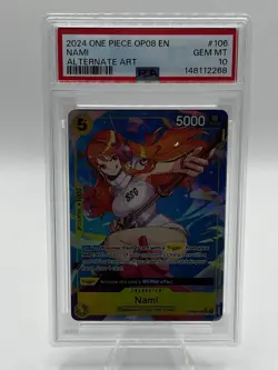 Nami OP08-106 SR One Piece Card PSA 10, English Edition - Image 1