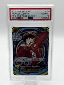 Monkey D Luffy 2024 One Piece Day Op07-109 SR PSA 10 Japanese - Image 1