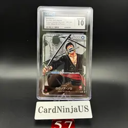 CGC 10 GEM MINT Roronoa Zoro Parallel OP01-001 L 25th Edition ONE PIECE Card 57 - Image 1