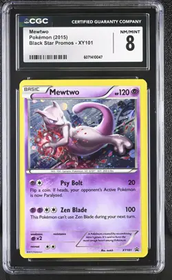 CGC 8 Mewtwo 2015 Black Star Promos XY101 Pokemon Card - Image 1