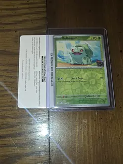 Bulbasaur 151 Stamped Promo Reverse Holo Card Exclusive Best Buy Edition - Image 1