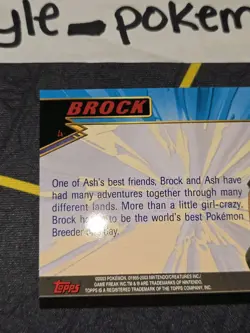 Brock Pokemon Topps Advanced Card NM - Image 5