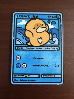 Psyduck - Lompatan Pertama - Selada Gambar Pokemon Fan Art Card Non-Holo - Image 1