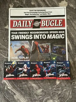 2025 SDCC Magic the Gathering x Spider-Man Set of 5 Welcome Decks + Playing Mat - Image 1