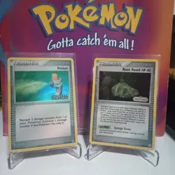 2 card Trainer reverse holo lot Potion and Root Fossil ex Hidden Legends/ Delta - Image 1