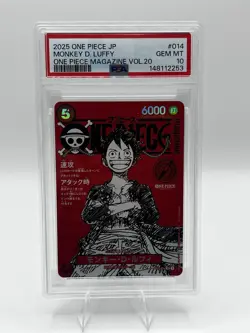 Monkey D Luffy ST21-014 Weekly Shonen Jump 2025 Promo Card PSA 10 - Image 1