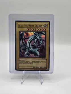 SKE-001 Blue-Eyes White Dragon Super Rare UNL Edition MP Yugioh Card See Pics - Image 1