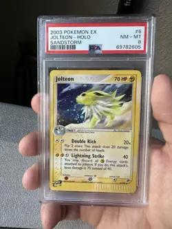 Pokemon Jolteon EX Sandstorm Holo Rare Card #6 PSA 8 NM-MT - Image 1