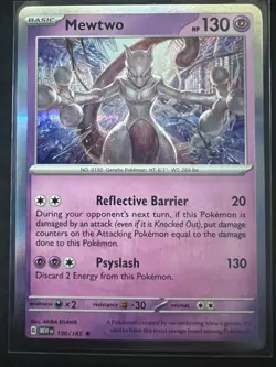 Mewtwo Holo Rare 150/165 Pokemon 151 Card TCG - Image 1