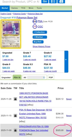 Dragonair 18/102 GRADED 10 MINT PGC Pokemon Card 1999 - Image 2
