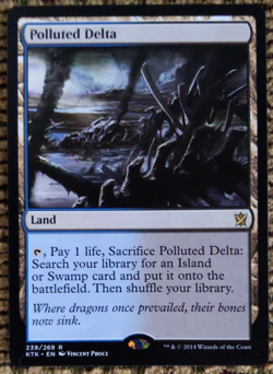 Polluted Delta - Strong NM – Khans of Tarkir - MTG Rare Fetch Land – Modern - Image 1
