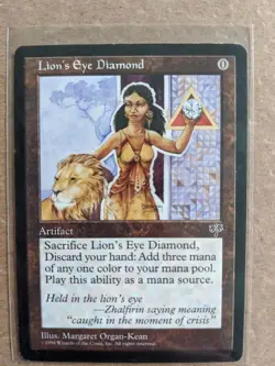 Magic: The Gathering Lion's Eye Diamond Mirage Rare Artifact MP/LP MTG WOTC 1996 - Image 1