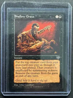 Rare Shallow Grave, Mirage Magic: The Gathering Near Mint NM Condition MTG - Image 3