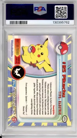 PSA 9 1999 Pikachu Pokemon Topps T.V. #25 Regular - Image 2