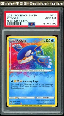 PSA 10 ⭐ Pokemon Kyogre 021 Amazing Rare Shining Fates Full Art Graded Card - Image 1