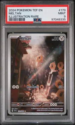2024 Pokemon POKEMON TEF EN MELTAN ILLUSTRATION RARE 179/162 PSA 9 - Image 1
