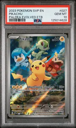 2023 POKEMON SVP EN-SV BLACK STAR PROMO #027 PIKACHU PSA 10 - Image 1