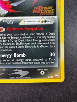2004 Pokemon Dark Electrode 4/109 Team Rocket Returns Holo STAMPED - Image 5