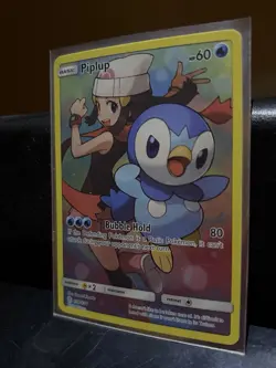 Pokemon Piplup Cosmic Eclipse Full Art Secret Rare Basic Card 239/236 - Image 2