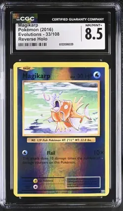 Magikarp *CGC 8.5* Reverse Holo *Evolutions* #33 *2016* Pokemon - Image 1
