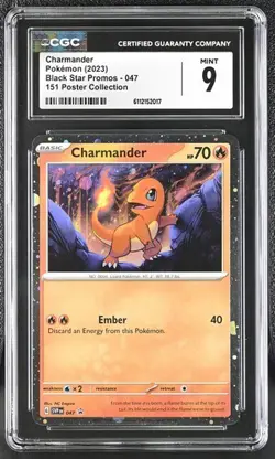 Charmander *CGC 9* Holo *151 Poster Collection* #47 *2023* Pokemon - Image 1