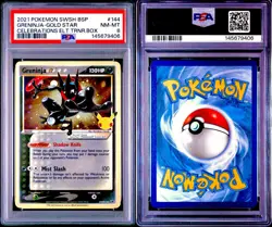 2021 POKEMON SWSH CELEBRATIONS GRENINJA GOLD STAR SWSH144 ETB PROMO HOLO PSA 8 D - Image 3