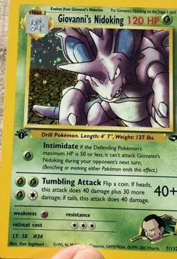 Giovanni's Nidoking - 1st Edition - 7/132 Gym Challenge - Pokemon TCG - 2000 - Image 2