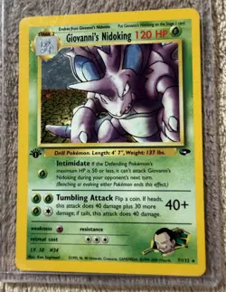 Giovanni's Nidoking - 1st Edition - 7/132 Gym Challenge - Pokemon TCG - 2000 - Image 3