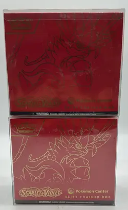 Lot of (2) Pokemon Center Scarlet & Violet Elite Trainer Boxes SEALED (RED) - Image 1