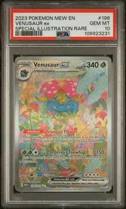 POKEMON VENUSAUR ex 2023 MEW EN-151 #198 SPECIAL ILLUSTRATION RARE PSA 10 - Image 1